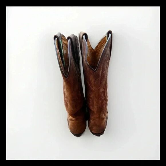John Deere 50995 Brown Black Leather Western Cowboy Boots Men Size‎ 9M main image 4